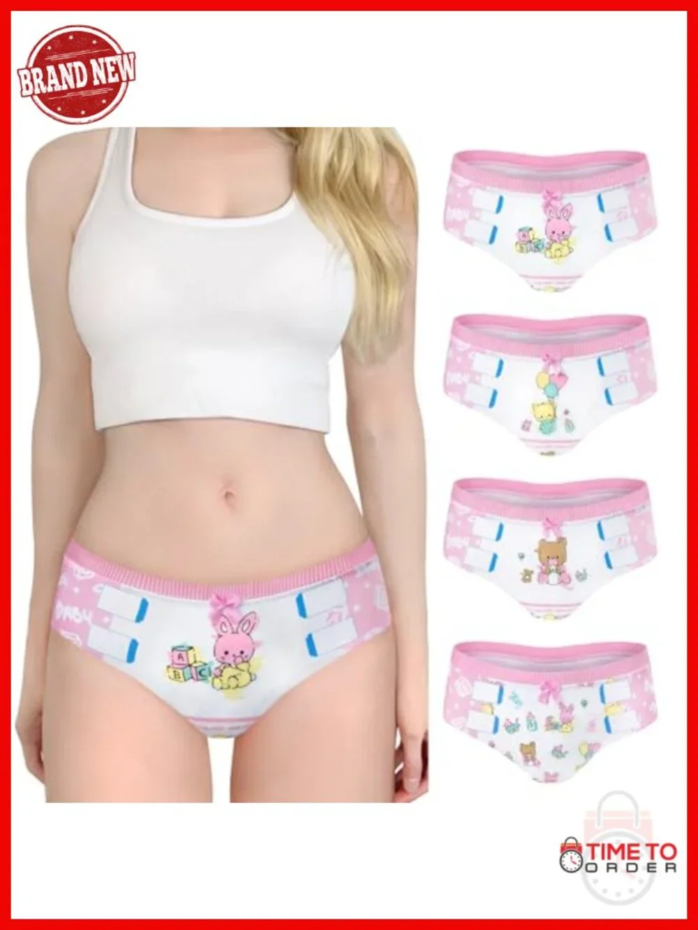 4-Pack Cotton Hipster Briefs Panties Set Soft Mid Rise